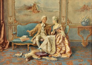A couple playing music